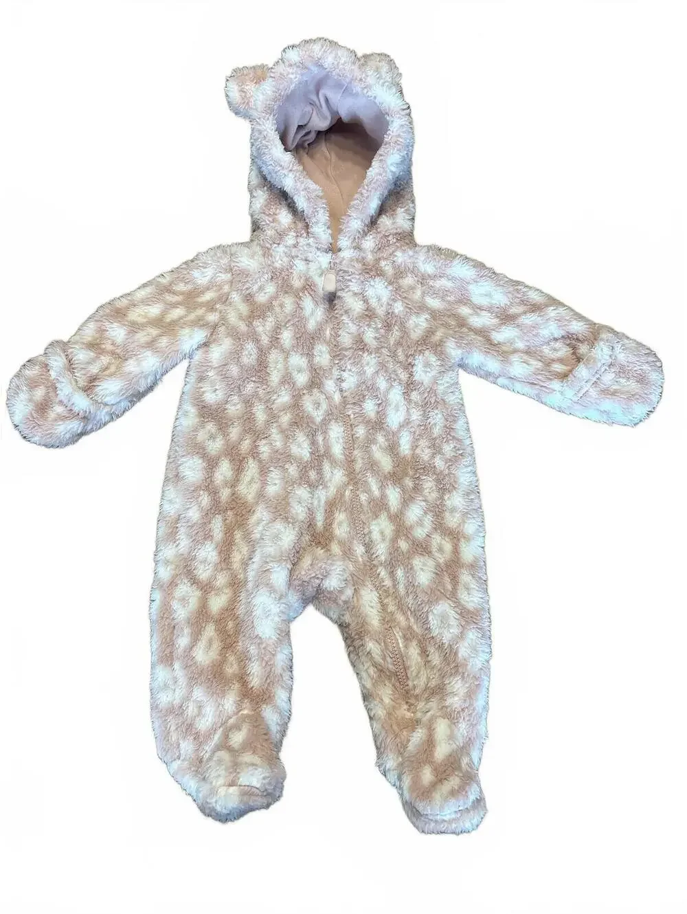 Carter's Baby Plush Hooded Winter outfit Romper with Bear Ears Girls Newborn